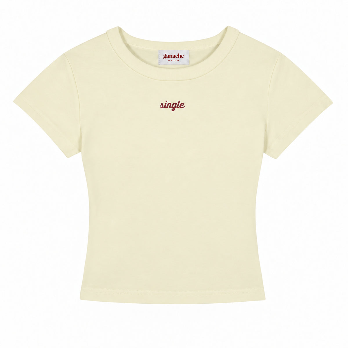 The Single Embroidered Tee — Buttercream